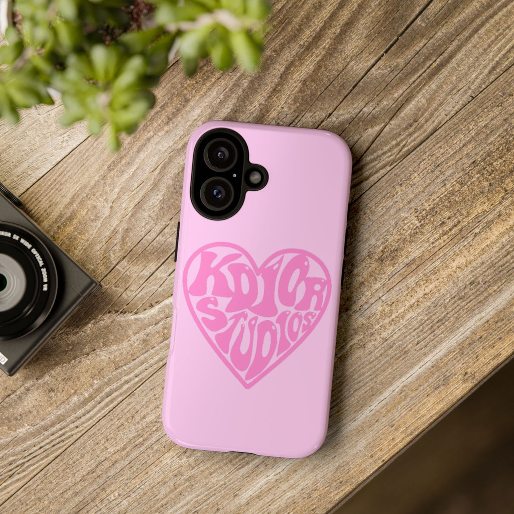 Pink Heart 'KDIORSTUDIOS ' Phone Case — Cute Retro Psychedelic Phone Cover