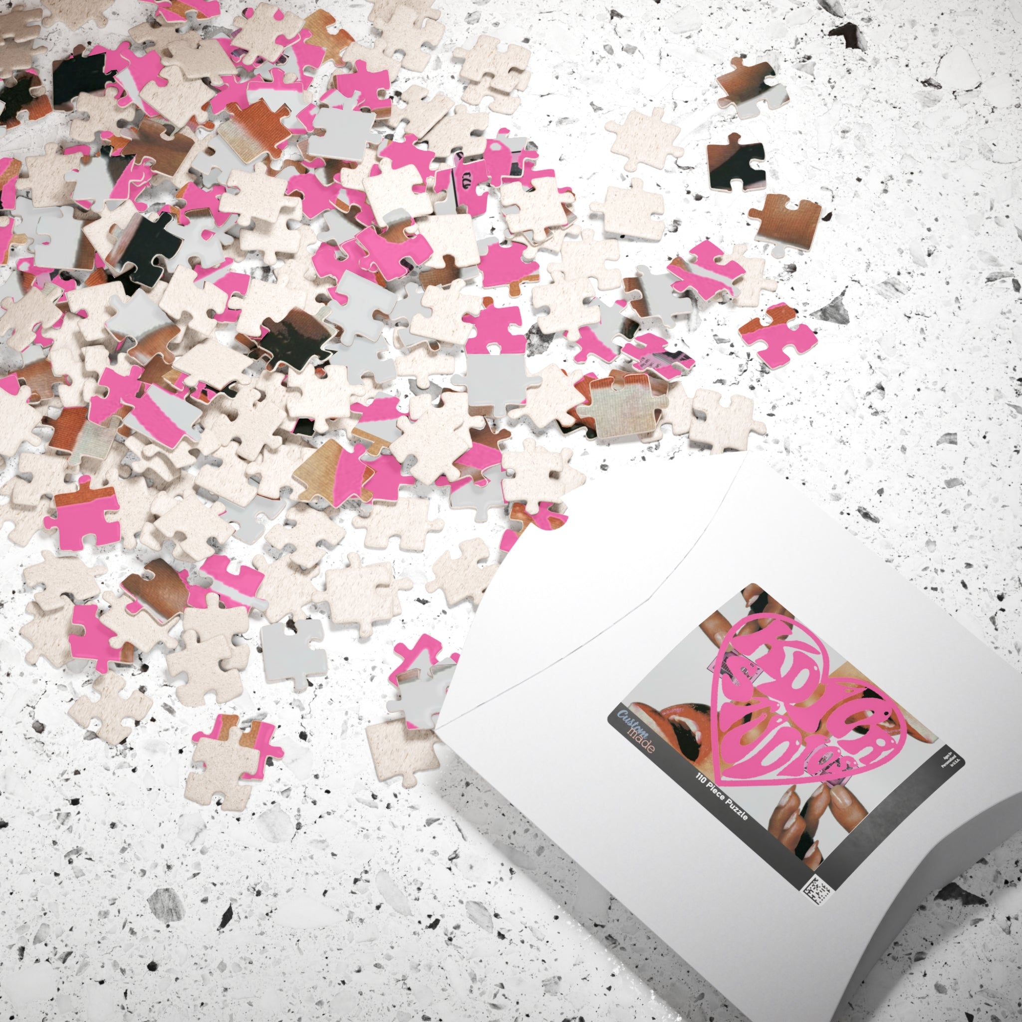 Pink Heart 'KDIORSTUDIOS' Photo Jigsaw Puzzle — 110/252/520/1014-Piece