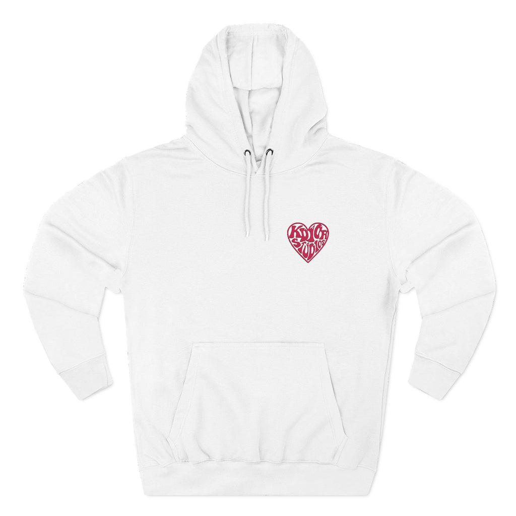 Heart Script Hoodie — "KDIORSTUDIOS " Fleece Pullover
