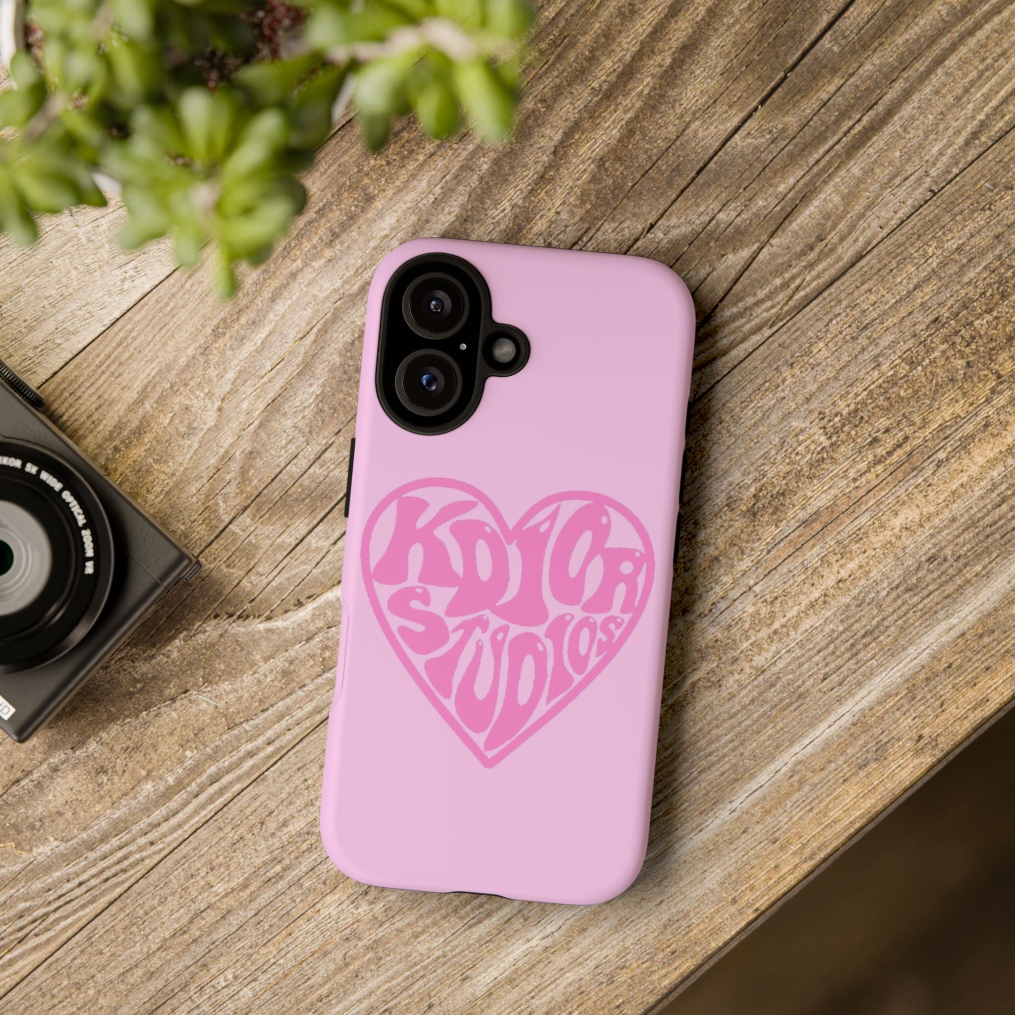 Pink Heart 'KDIORSTUDIOS ' Phone Case — Cute Retro Psychedelic Phone Cover