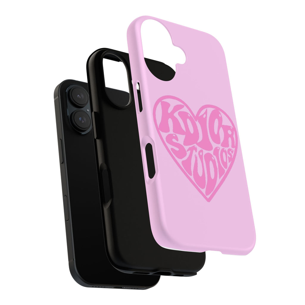 Pink Heart 'KDIORSTUDIOS ' Phone Case — Cute Retro Psychedelic Phone Cover